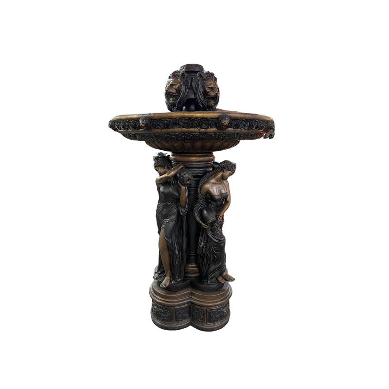 Fontaine bronze bronze à quatre rivières