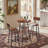 Rustic Industrial 3 Piece Counter Height Kitchen Table Set, Round Bar Table & Stools
