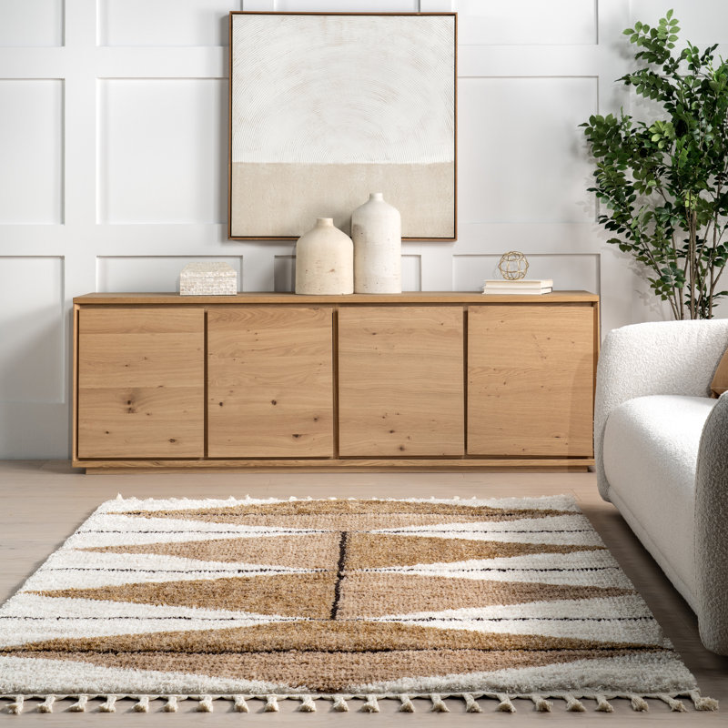 Kali Shaggy Diamond Tassel Area Rug, Rectangle 8' x 10'