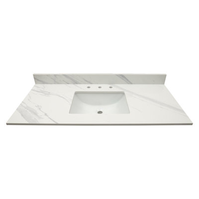 LustreLine Monte Aurora 49 in. x 22 in. Engineered Stone Integrated Single Sink Vanity Top