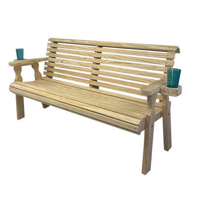 Amish Casual Heavy Duty 800 Lb Roll Back Treated Garden Bench
