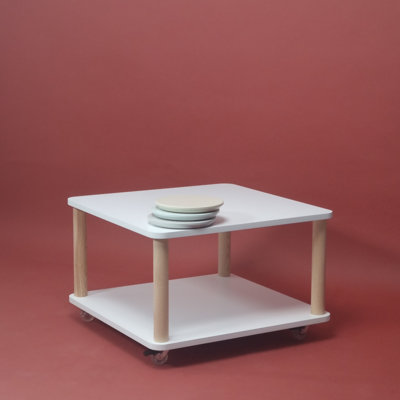 Coffee Table Khanka Antic Pink Medium On Wheels