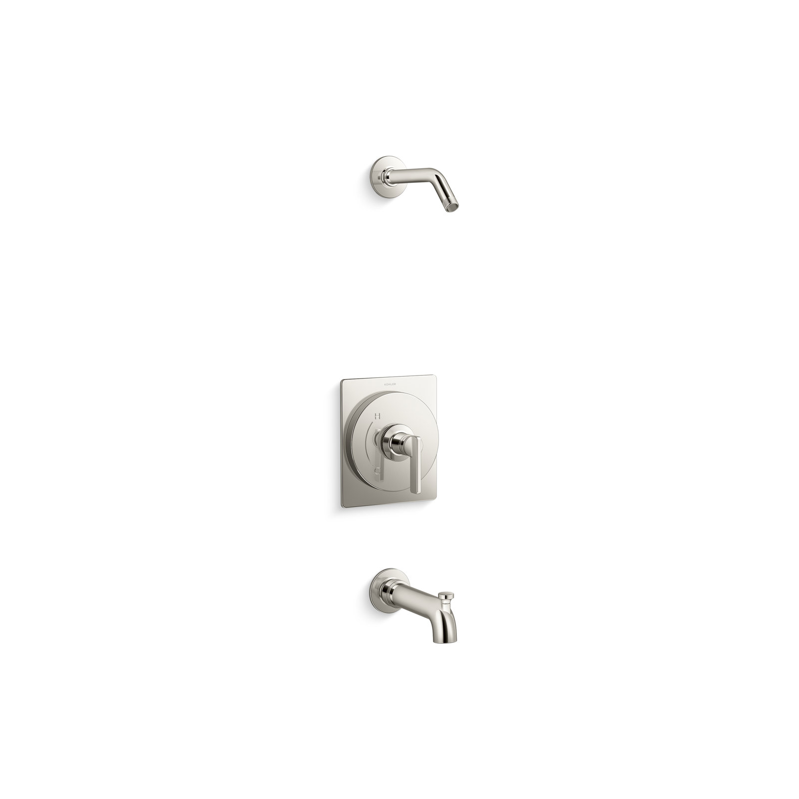 Castia Rite-Temp Tub and Shower Valve Trim, Vibrant Polished Nickel