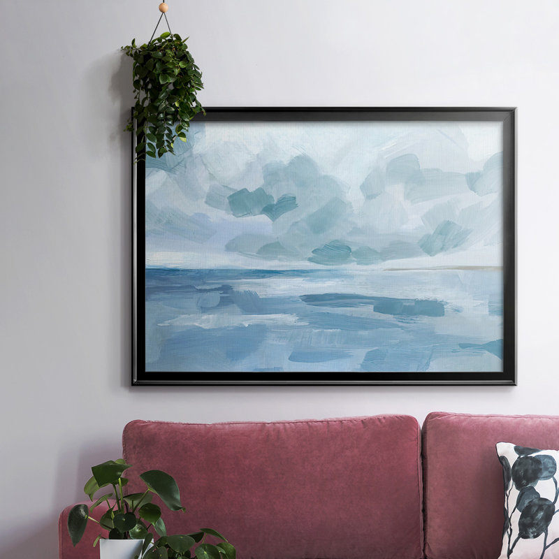Calm Seascape II, reproduction d'art sur toile, H 30 po x l 44 po, Noir