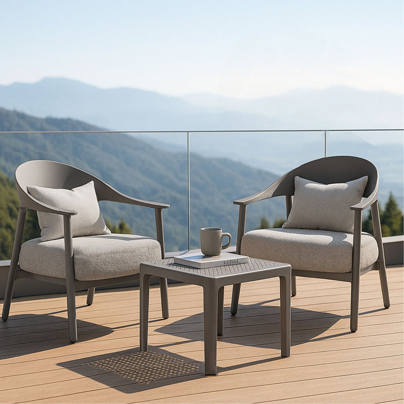 Ensemble de chaises d'appoint 2 pièces Modern, Gris chaleureux, Gris chaleureux
