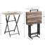 Tables pliantes sans assemblage, brun rustique pour plateaux de salon étroits avec de petits espaces de support