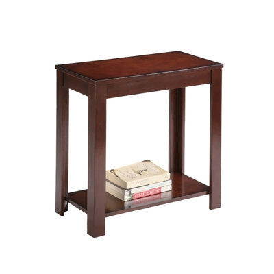 Table d'appoint / table de bout en bois de 24 po de hauteur, design traditionnel, cerisier foncé