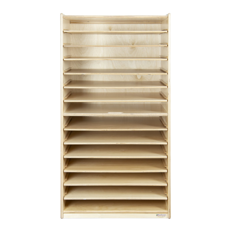 Natural Wood 48" Tall Puzzle and Paper Storage Center
