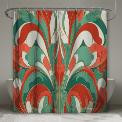Art Nouveau Style Shower Curtains Extra Long