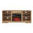 Modern 58" Electric Fireplace Tv Stand With Led Lights, Glass Shelves & Usb Charging Ports, Entertainment Center For Tvs Up To 65", Black-122913990-122914016