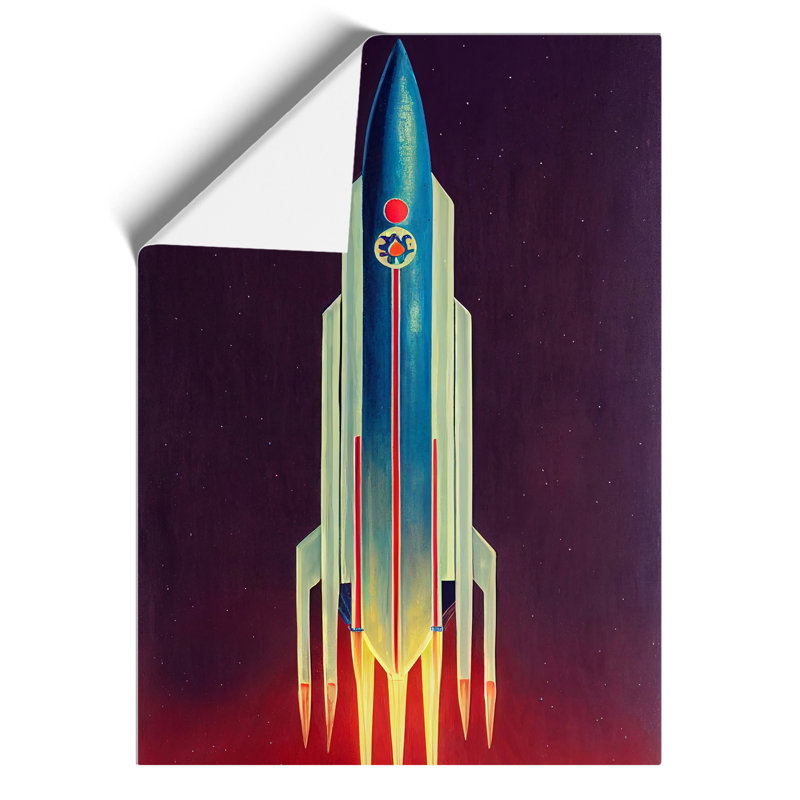 Stupendous Spaceship Rocket - Wall Art, 42cm H x 29.7cm W, Paper, No Matte