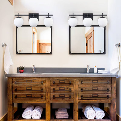 Black Milky Globe Vanity Light- 3 Light