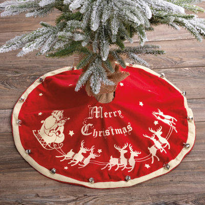 Jupe d'arbre de Noël vintage Primitive par Kathy Santa and Sleigh