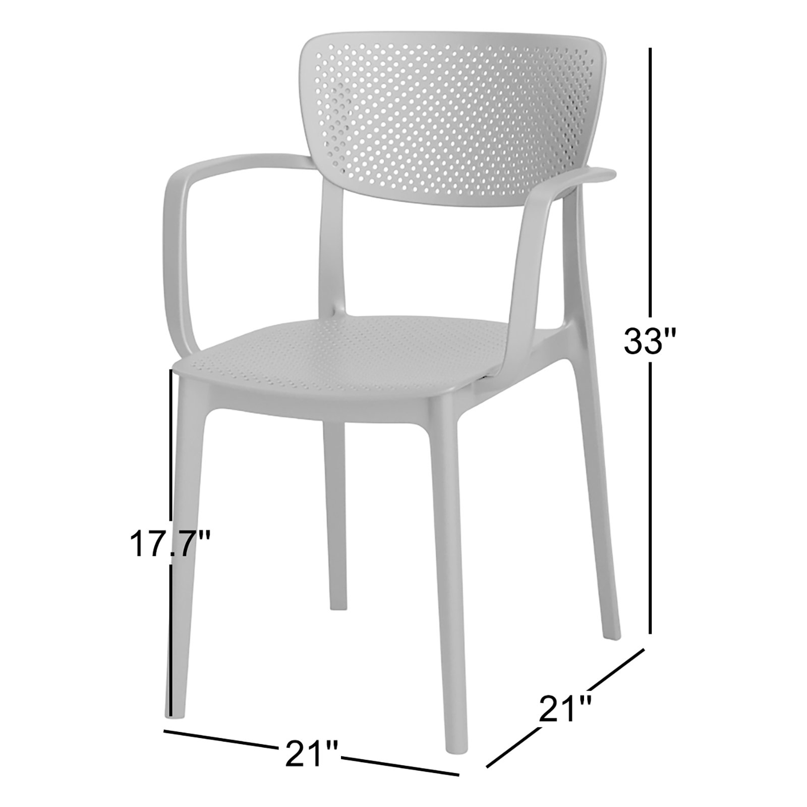 Farrah Stackable Patio Armchair, Dark Gray