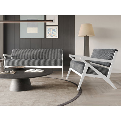 Merrin 2-Piece Contemporary Velvet Sofa Set by Mercer41