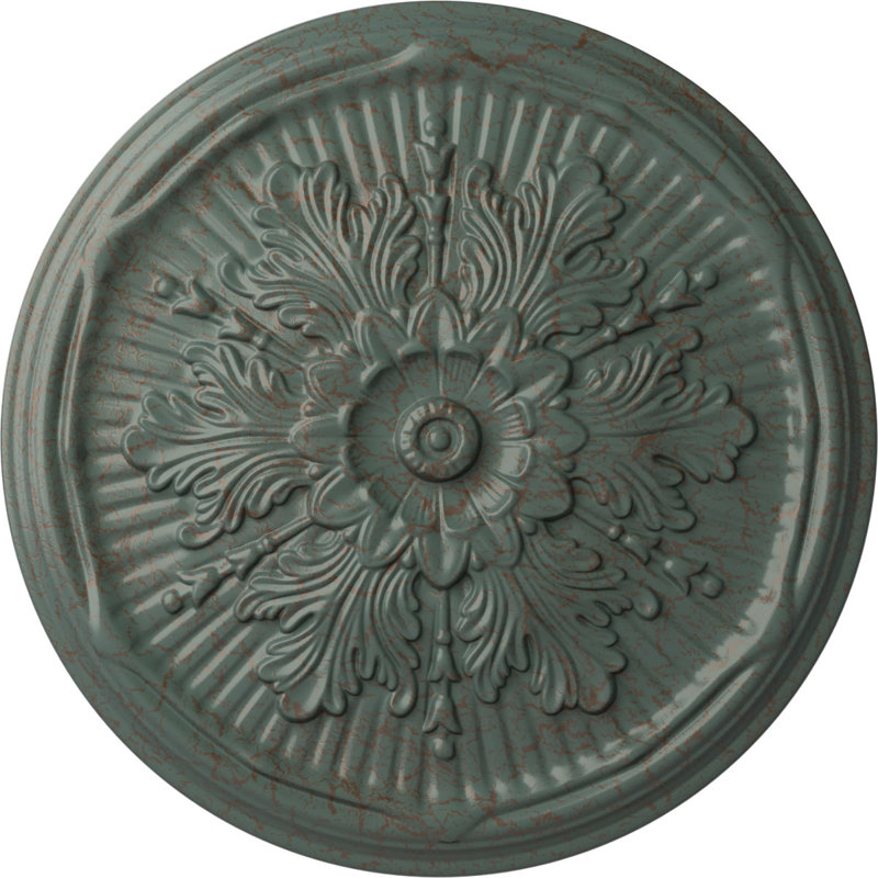 Médaillon de plafond Luton de 21 po x P 2 po (convient aux auvents jusqu'à 3 1/2 po), Craquelure tourbillon de nuage