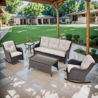 Bonia 5 - Person Outdoor Sofa Seating Group with Coffee Table and Cushions by Red Barrel Studio