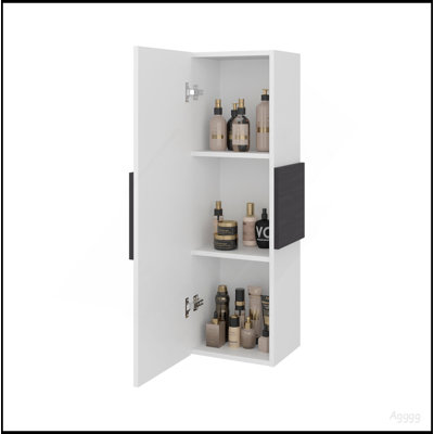 Magna Medicine 38"H Single Door Cabinet, Three Shelves, White