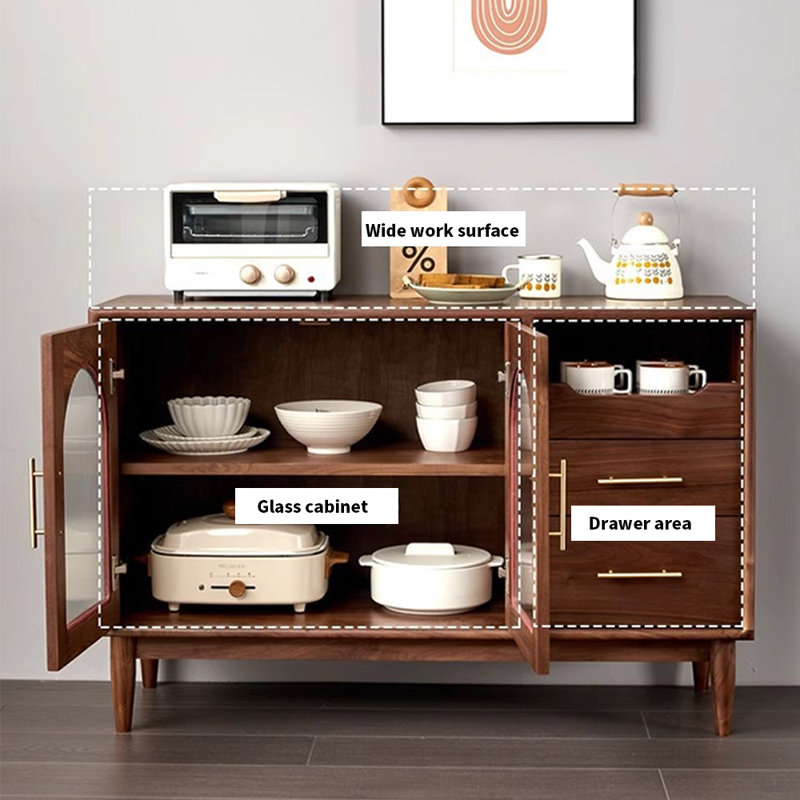 Japanese-Style Multi-Functional Accent Cabinet, 35.43" H x 55.12" W x 15.75" D