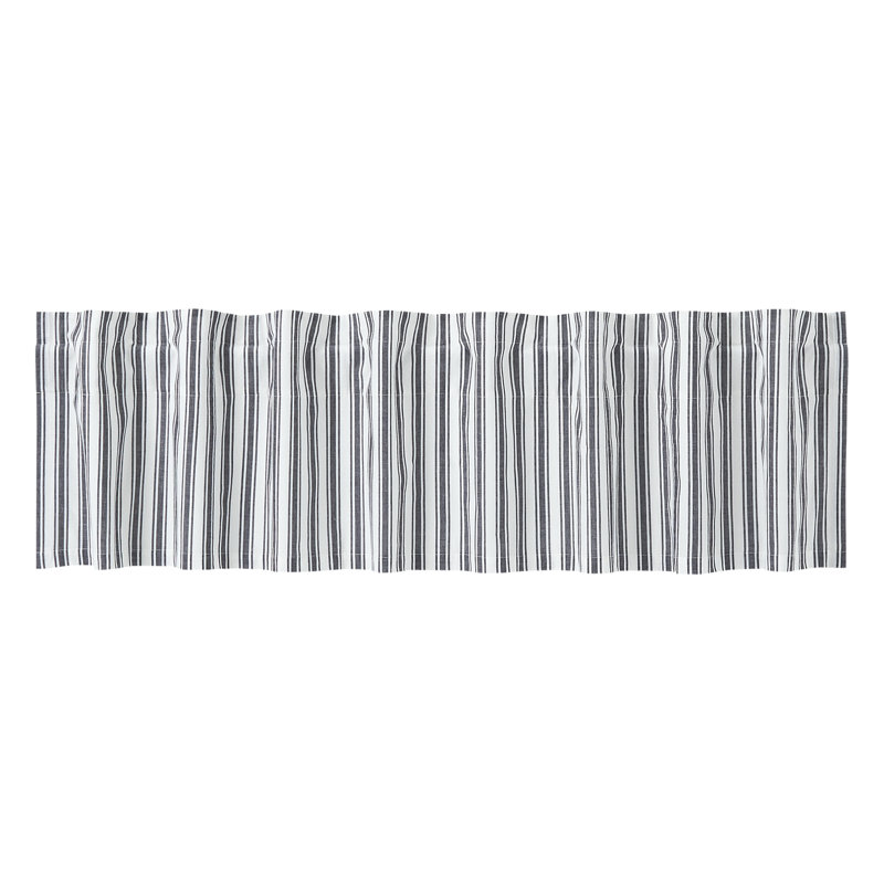  Cantonnière rayée en coton sur mesure en noir / blanc, L 16 po x L 72 po