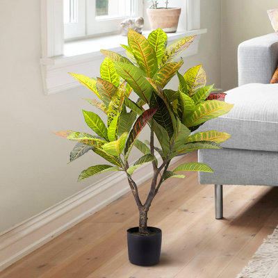 Croton artificiel en pot