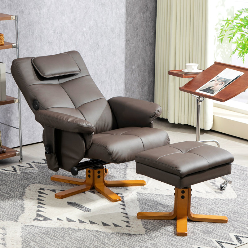 Shavondra Standard Recliner with Massager, Dark Brown