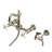 Kingston Brass Heritage Double-Handle 3-Hole Wall-Mount Bridge Kitchen Faucet with Brass Sprayer-93672746
