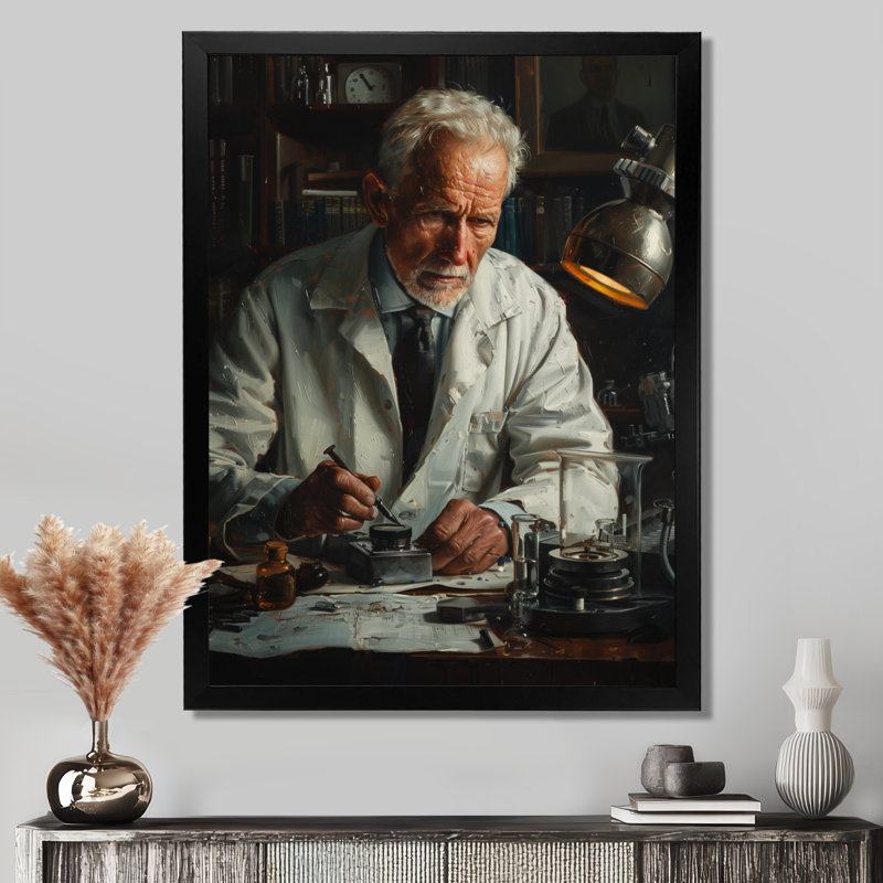 Blanc, noir, microscopique, laboratoire scientifique III - Laboratoires, art mural, salon, H 12 po x l 20 po