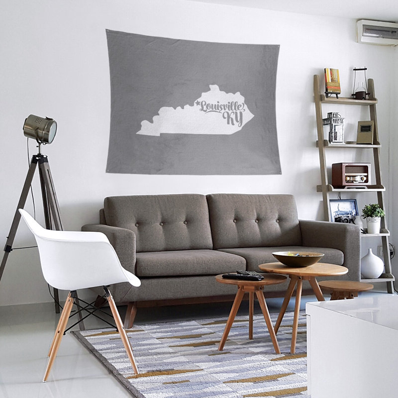 Tapisserie murale louisville kentucky, H 88 po x l 104 po, Gris