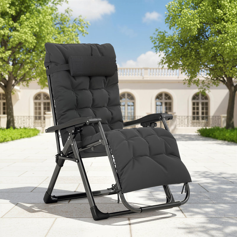Fauteuil inclinable zéro gravité avec dossier réglable, noir, Noir
