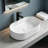 Topcraft 19.29" White Ceramic Vessel Bathroom Sink, Rectangular Above Counter Vanity Basin