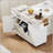 Versatile Rolling Kitchen Island With Trash Can Storage, Drop Leaf, Spice Rack, Towel Rack, And Adjustable Shelf For Enhanced Functionality-1029628320