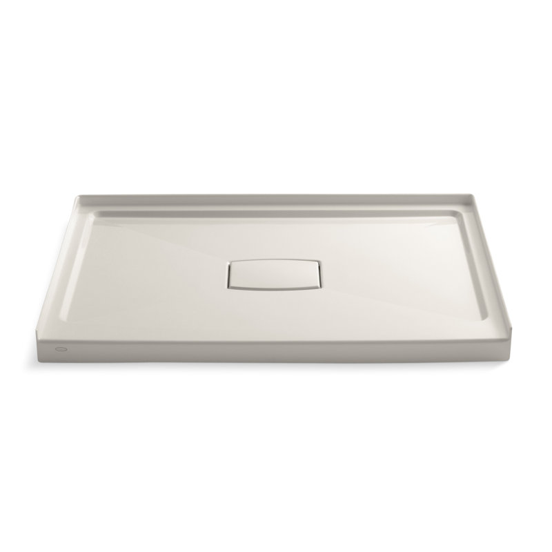 Archer 48" x 36" Single Threshold Center Drain Shower Base with Removable Cover, Innocent Blush