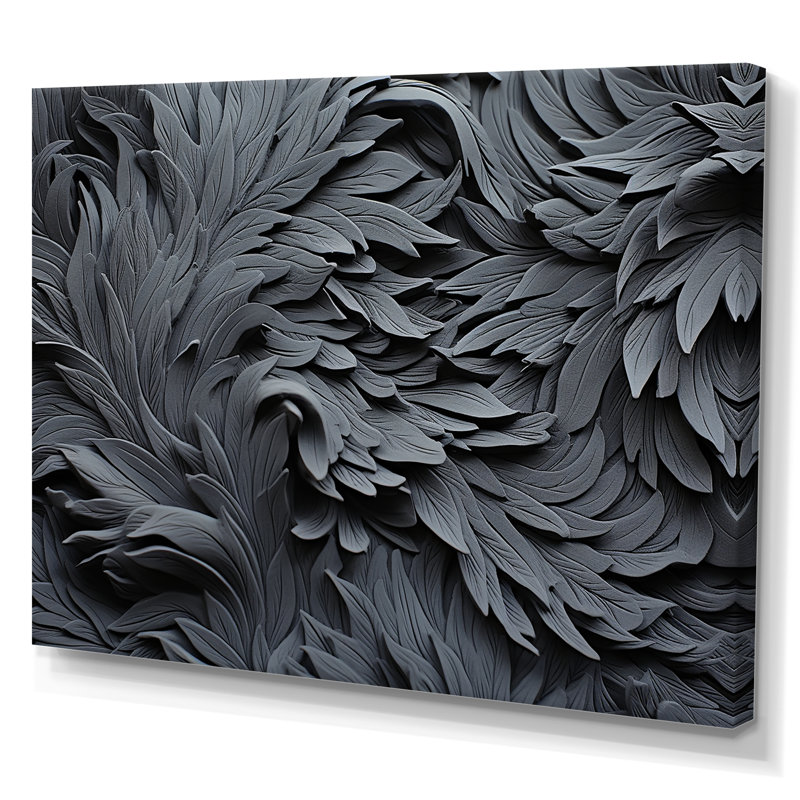 Gris spiralé fractal Sprial II - abstrait spirales murales, Toile tendue, H 34 po x l 44 po x P 1,5 po