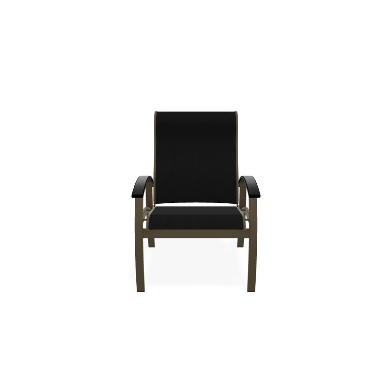 Chaise de patio Askar, Bois de plage texturé, Noir 5D Sunbrella®, Noir