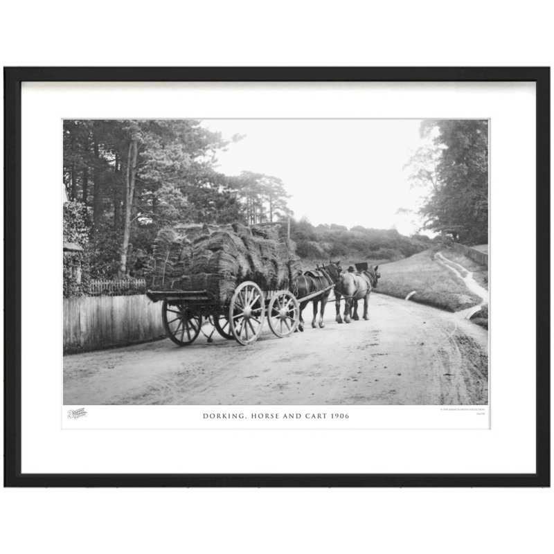 Dorking, Horse And Cart 1906 by Francis Frith - Single Picture Frame Print, 60cm H x 80cm W x 2.3cm D