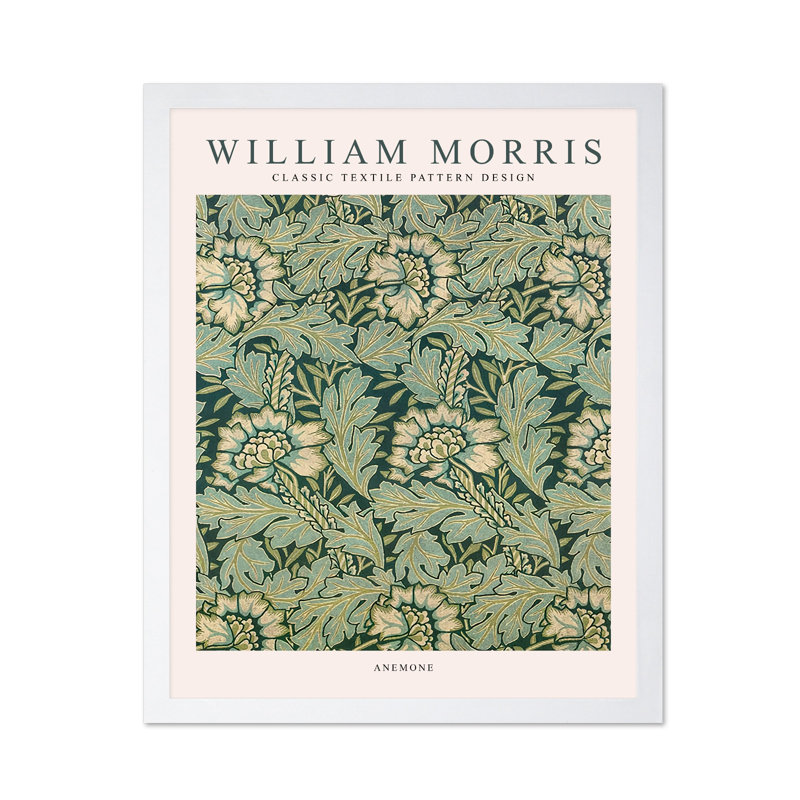 William Morris - Anémone n ° 1, H 18 po x l 24 po, Affiche, Encadrement blanc