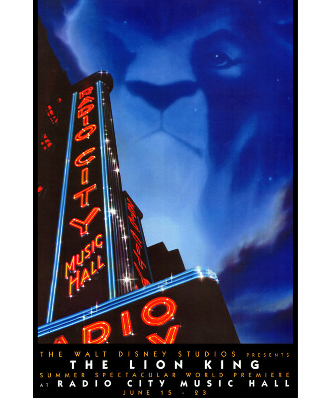 Radio City Music Hall, H 24 po x l 16 po