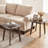 2PCS 17'' Solid Wood Side Table w/Thickened Top & Curved Edge for Living Room Bedroom-132331818
