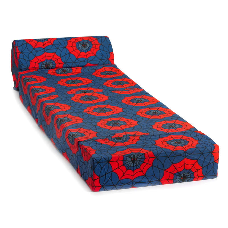 Chaise convertible en lit pour enfants de 12 po Cowgill, Bleu / Rouge