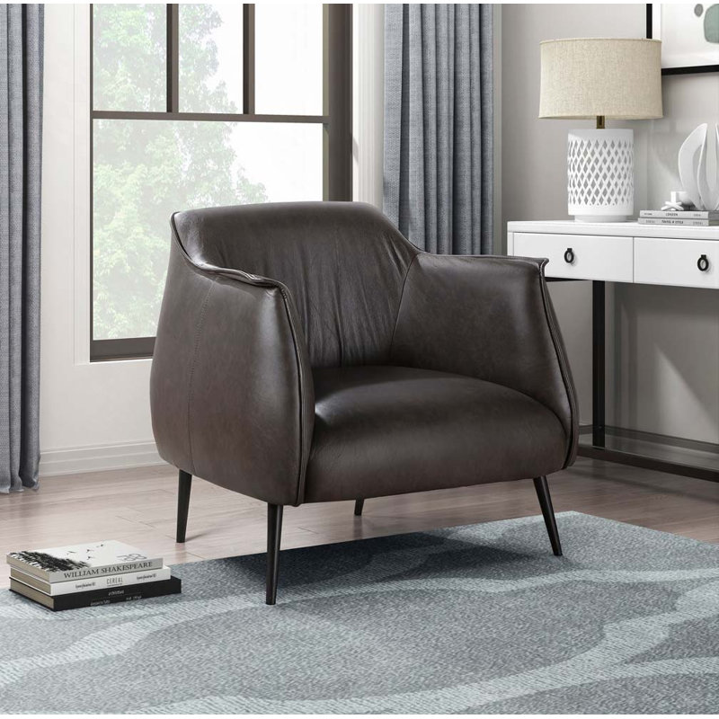 Faux Leather Upholstery Accent Chair