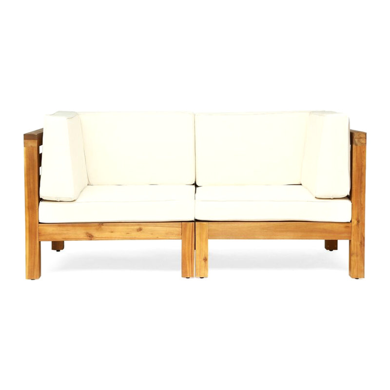Oana 2-Piece Love Seat Set, Beige, Beige, Brown