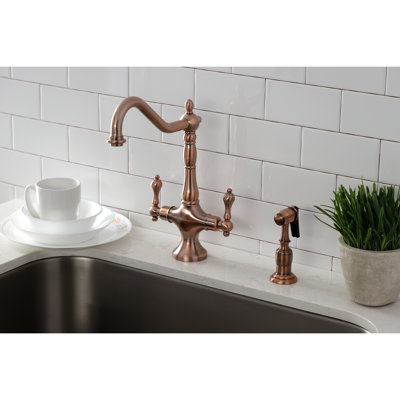 Kingston Brass Heritage Two-Handle Deck Mount Kitchen Faucet