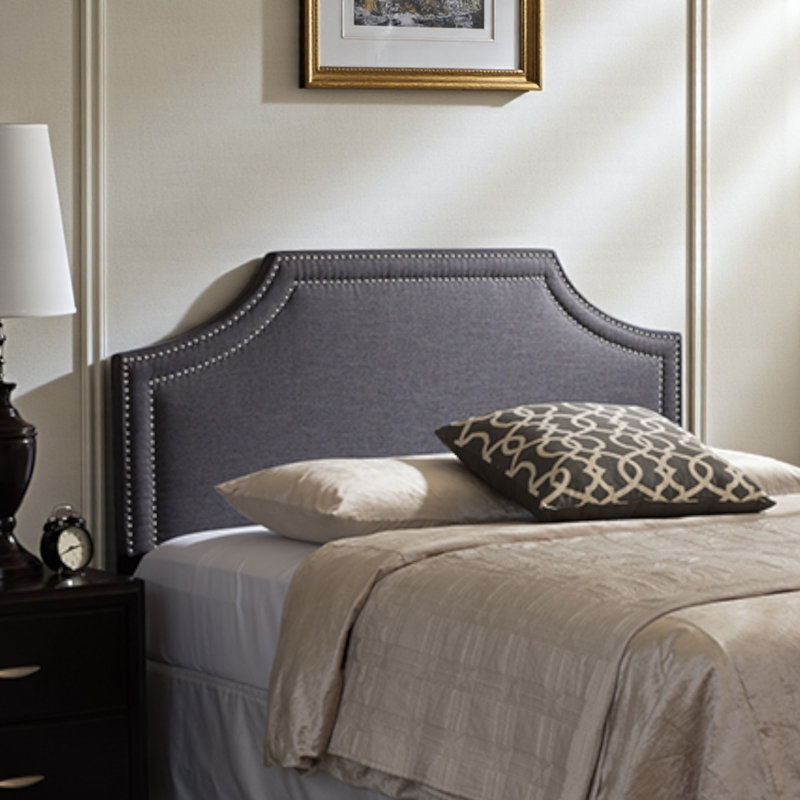 Ashor Modern & Contemporary Dark Gray Upholstered Queen Headboard, 25.68'' H X 60.79'' W, Queen, Gray
