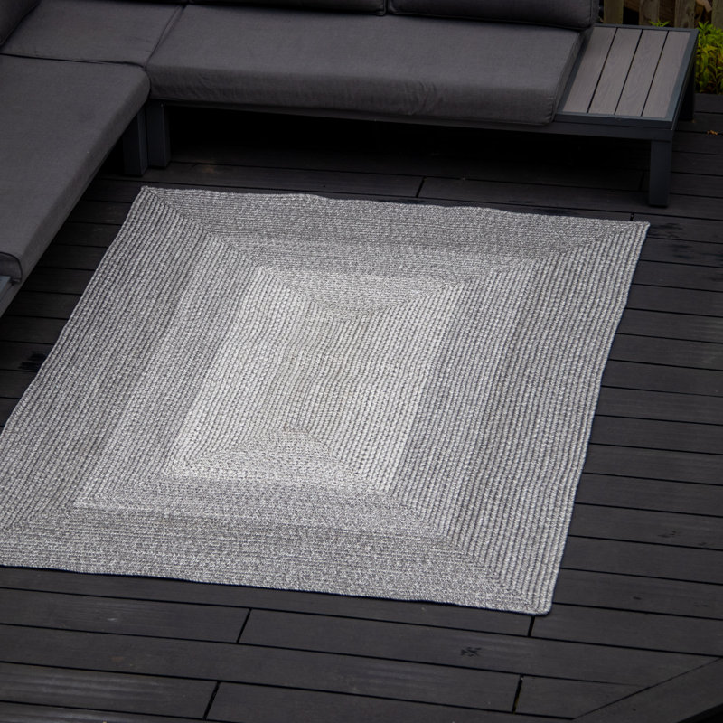 Rita Small Handwoven Rectangular Indoor/Outdoor Rug in Pebble Grey, Rectangle 366 x 274cm