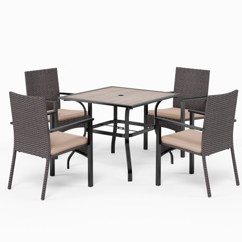 4 - Person Patio Dining Set with, No, None