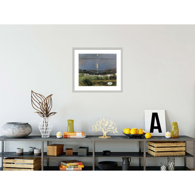 Summer Night by the Beach by Edvard Munch -Framed Giclee Print