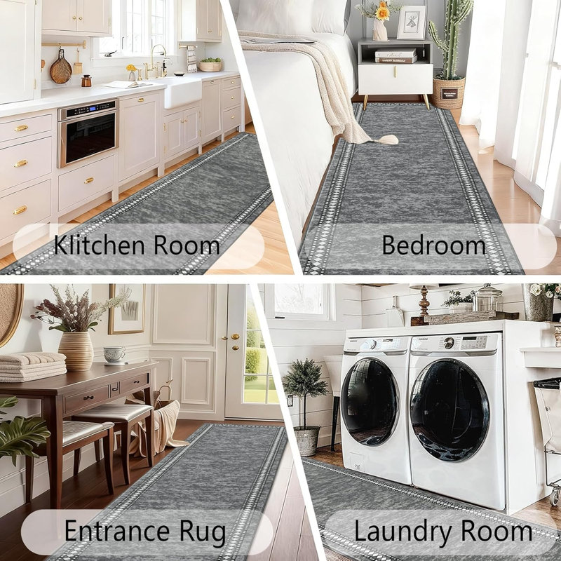 Non Slip Washable Kitchen Runner rug, 65x300cm