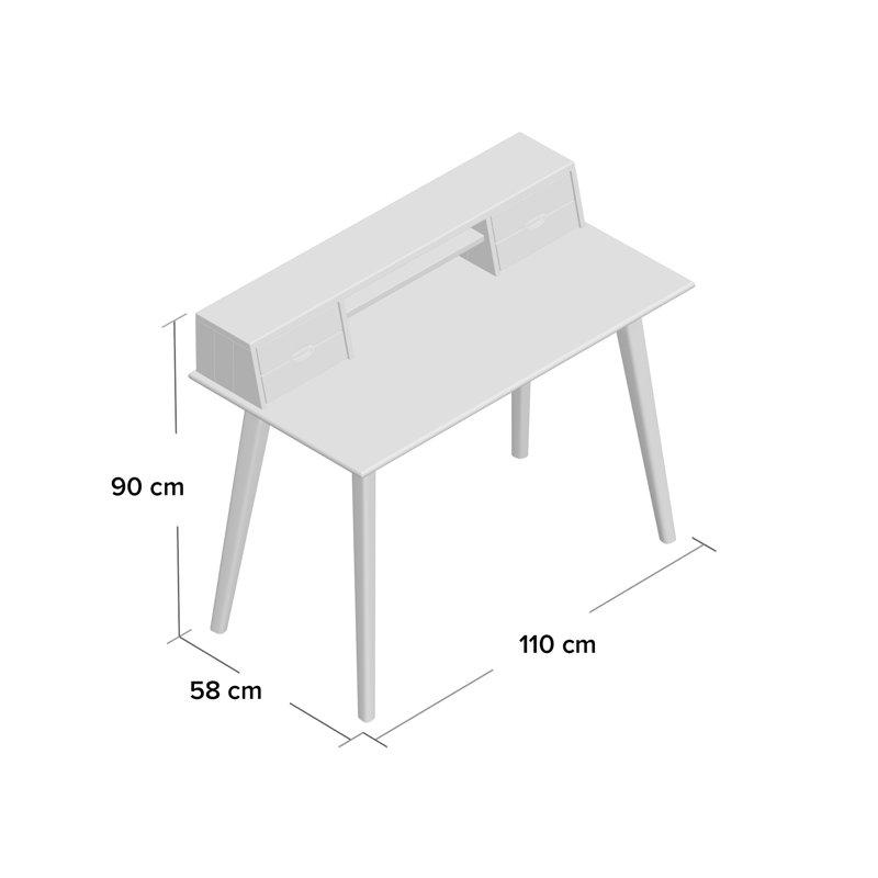 Rebekah Solid Wood Solid Wood Writing Desk