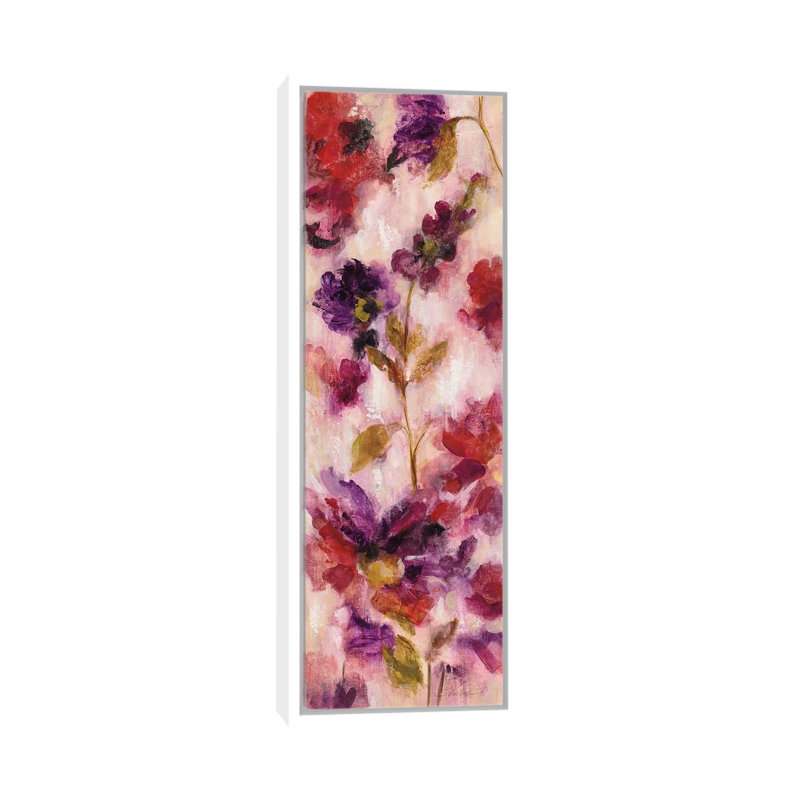 Fleurs exubérantes III, H 60 po x l 20 po x P 1,5 po, Toile blanche encadrée